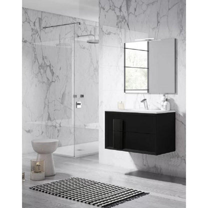 Lucena Bath 48" DÃ©cor Cristal Floating Vanity in White / Black / Grey - Backyard Provider
