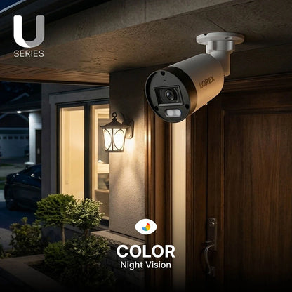Lorex Connect U Series 4K 8-Channel Wired NVR System with U3 2K+ PoE Bullet Cameras - 2TB (Cables not included)