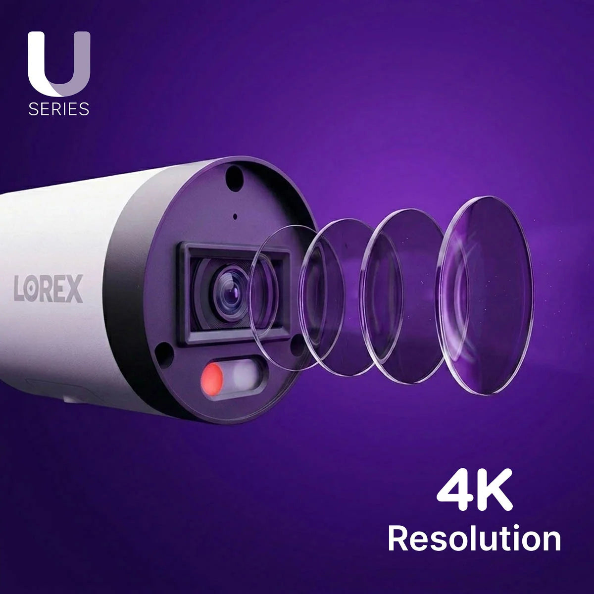 Lorex Connect U Series 4K 8-Channel Wired NVR System with U3 4K PoE Bullet Cameras - 2TB (Cables not included)