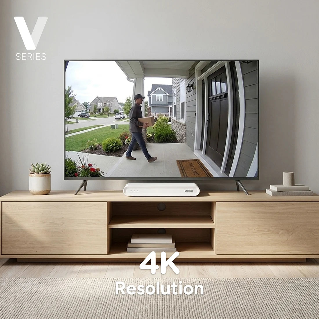 Lorex Connect (New App) | V-Series | 8Ch 4K NVR System | 3 V5 Dome PoE Cameras (Cables not included)