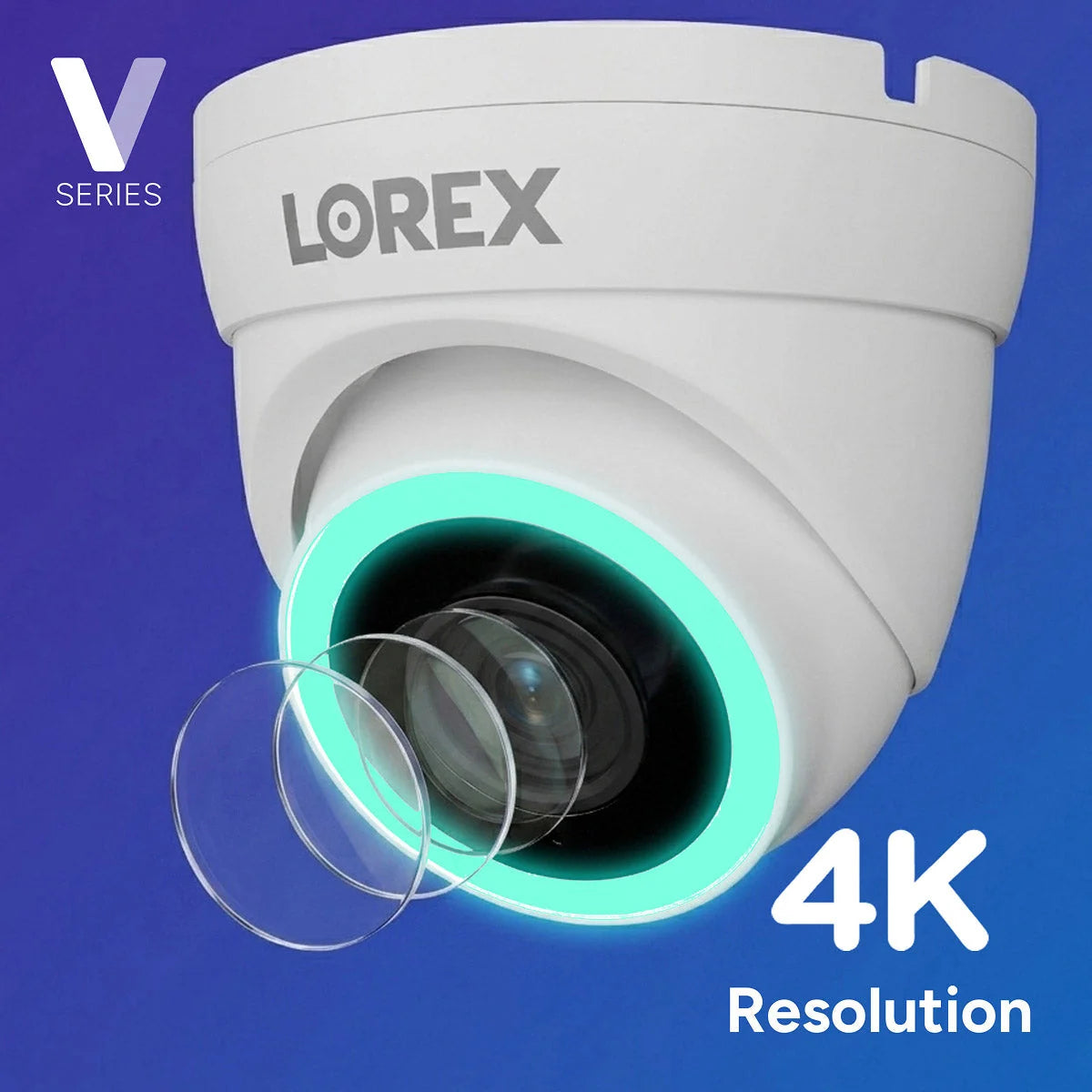 Lorex Connect V Series 4K 8-Channel Wired NVR System with V5 4K PoE Turret Cameras - 1TB (Cables not included)