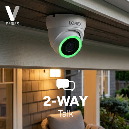 Lorex Connect (New App) | V-Series | 8Ch 4K NVR System | 3 V5 Dome PoE Cameras (Cables not included)