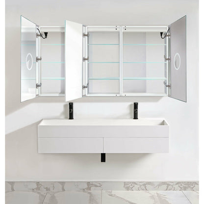 Krugg Svange 66"X 36" Double LED Medicine Cabinet with Dimmer & Defogger Svange6636DLLR - Backyard Provider