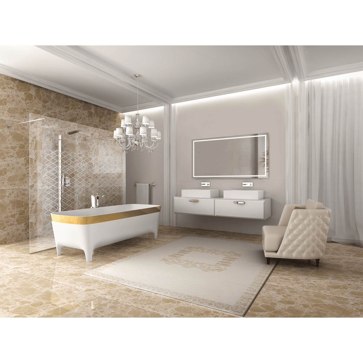 Krugg Icon 66" X 36" LED Bathroom Mirror with Dimmer & Defogger Large Lighted Vanity Mirror ICON6636 - Backyard Provider