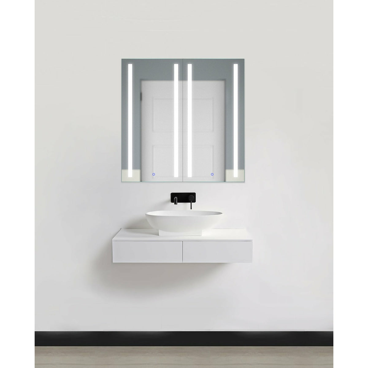 Krugg Kinetic 30â€³ x 30" LED Medicine Cabinet  with Dimmer & Defogger KINETIC3030 - Backyard Provider