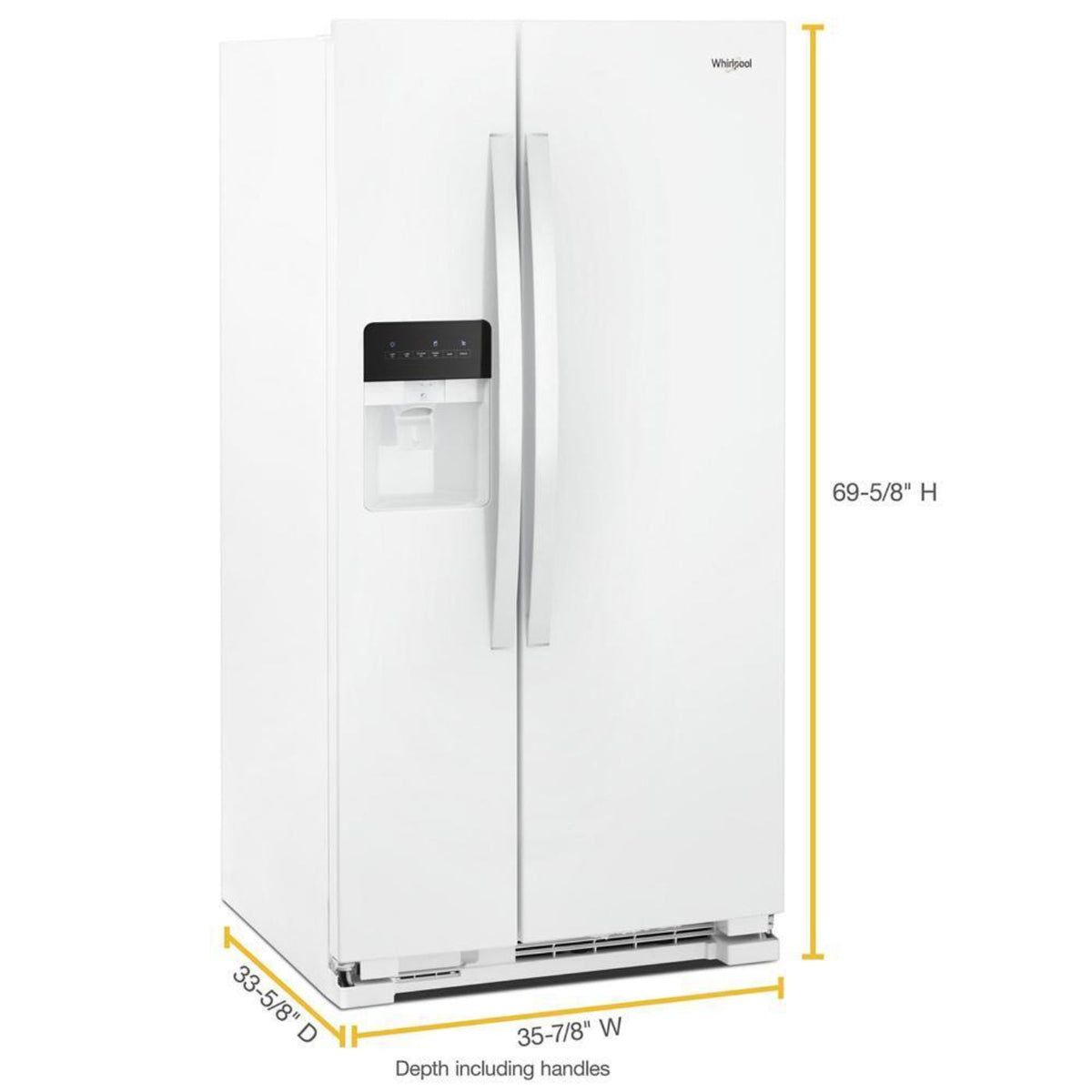 WHIRLPOOL 36-inch Wide Side-by-Side Refrigerator - 24 cu. ft. White - WRS315SDHW