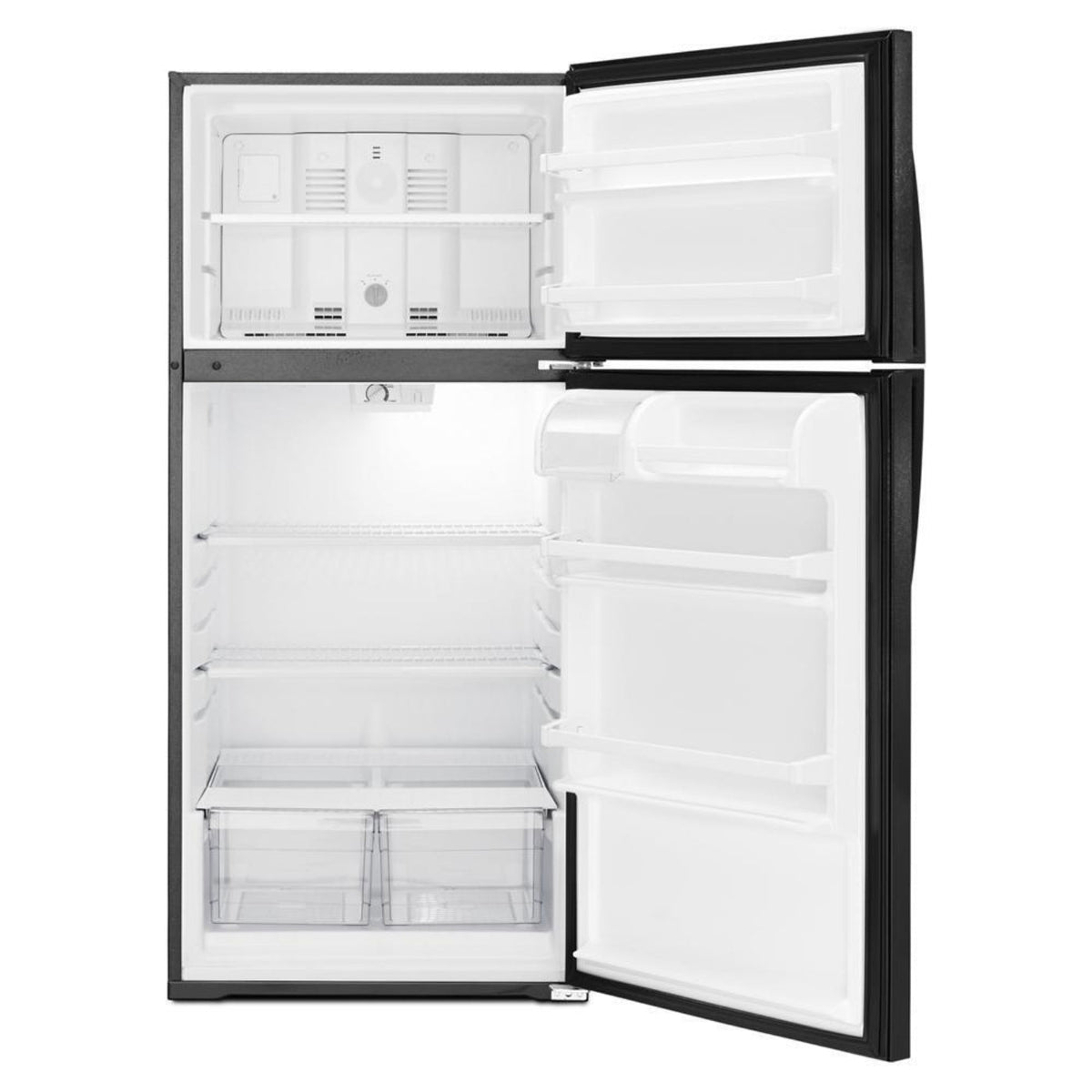 WHIRLPOOL 28-inch Wide Top Freezer Refrigerator - 14 Cu. Ft. Black - WRT104TFDB
