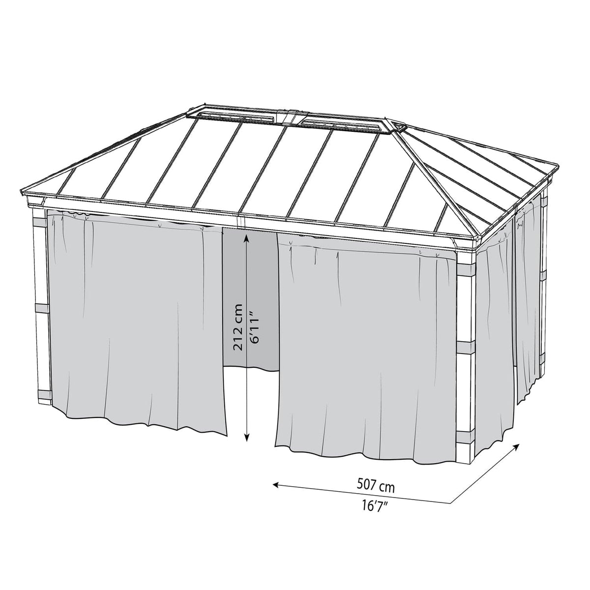 Palram Canopia | Dallas 6100 12x20 ft Curtain Set - HG2007