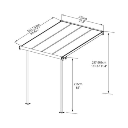 Palram Canopia | Sierra 8' x 8' Patio/Door Cover - HG9075