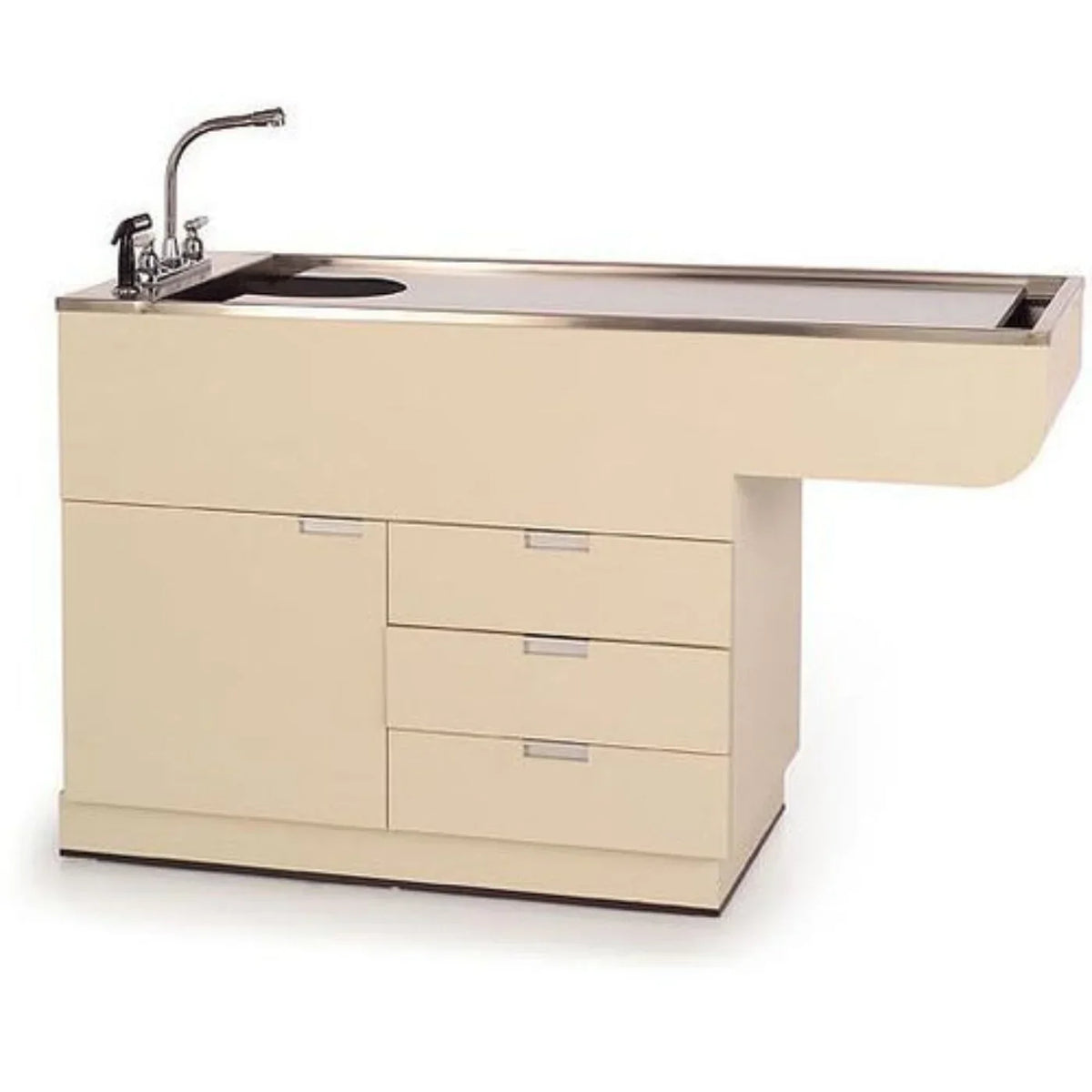 PETLIFT Veterinary Wet Table Stainless Steel Top & Storage Multi Purpose Single Level - PL-TWC-800-48