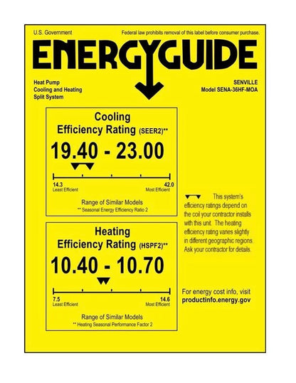 36000 BTU Tri-Zone Mini Split Air Conditioner - Heat Pump - SENA/36HF/T