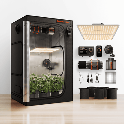Sale丨2026 Spider Farmer® 4’x4′ Complete Grow Tent Kit丨SF4000 450W Full Spectrum LED Grow Light丨6” Clip Fan丨6” Ventilation System with GGS Controller