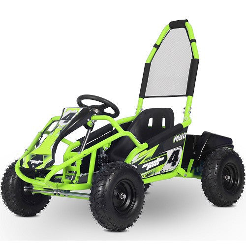 MotoTec Mud Kids Electric 48v 1000w Go Kart Full Suspension Green