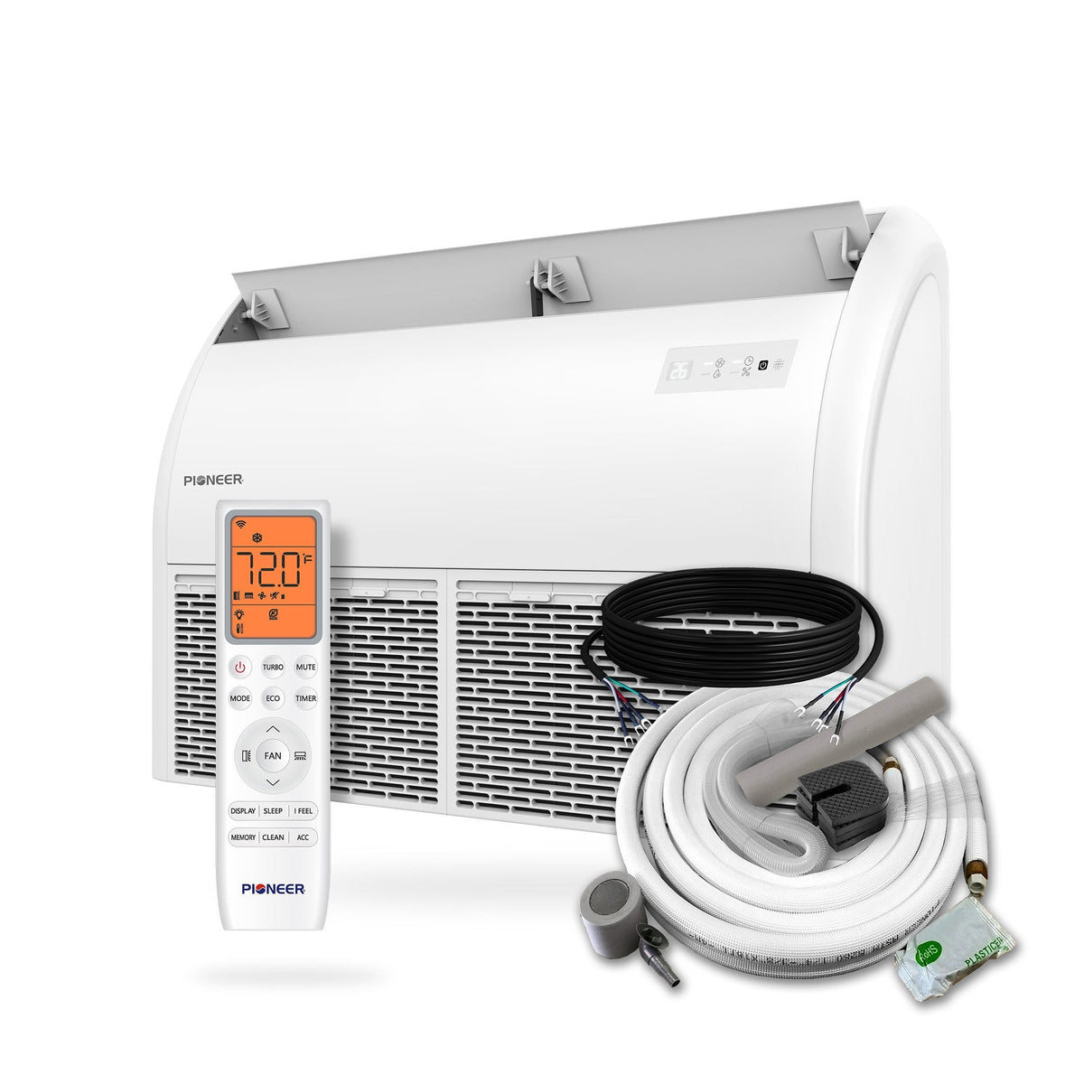 Pioneer Multi Zone 18,000 BTU Quantum Ultra Floor-Ceiling Flex Mount Indoor Section Ductless Mini-Split Wi-Fi Inverter++ Air Conditioner Heat Pump 230V - UT018GLSILCFHG-10S