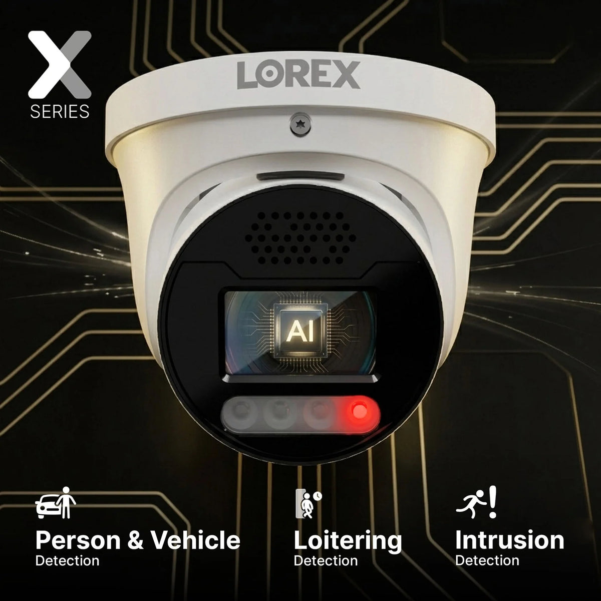 Lorex Connect X Series 4K 8-Channel Wired NVR System with X5 Turret Security Cameras - 2TB (Cables not included)