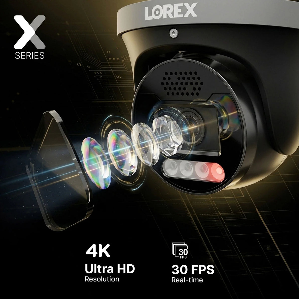 Lorex Connect X Series 4K 8-Channel Wired NVR System with X5 Turret Security Cameras - 2TB (Cables not included)
