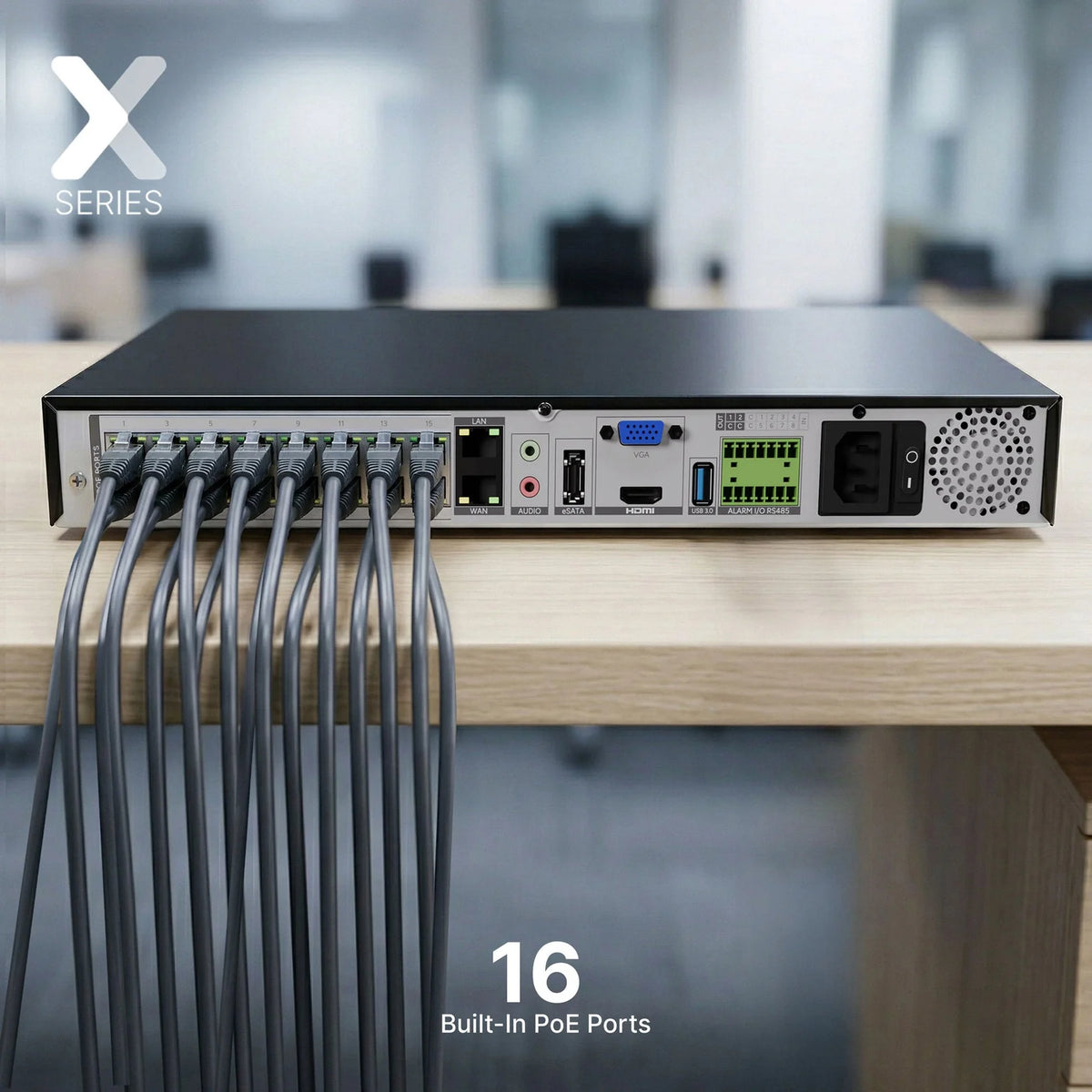 Lorex Connect XC 4K 32-Channel Commercial NVR with 16-Port PoE Switch - 8TB