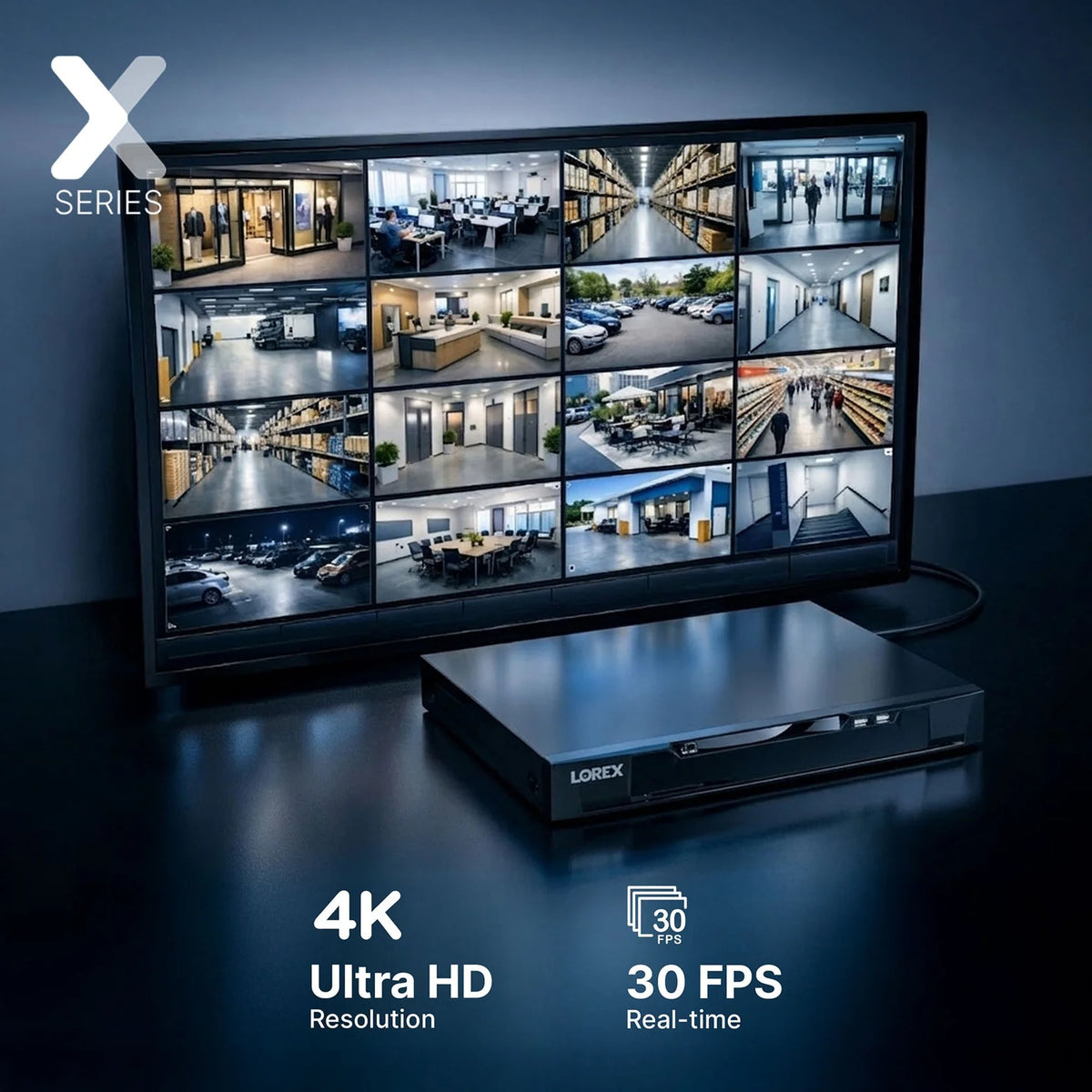 Lorex Connect X Series 4K 32-Channel Wired NVR System with X3 Bullet Security Cameras - 8TB (Cables not included)
