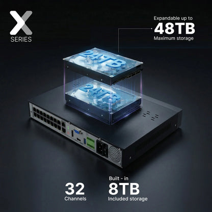 Lorex Connect XC 4K 32-Channel Commercial NVR with 16-Port PoE Switch - 8TB